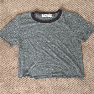 Urban outfitters cropped striped short sleeve